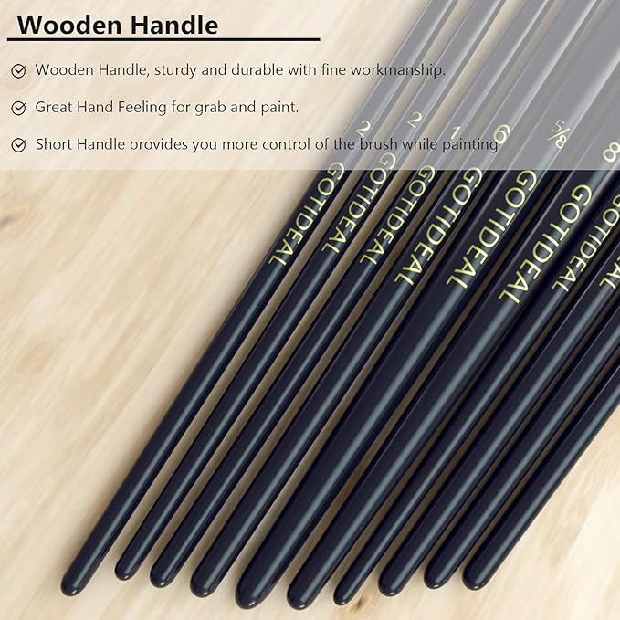 GOTIDEAL Paint Brush Set, Small Nylon Hair Brushes - Image 6