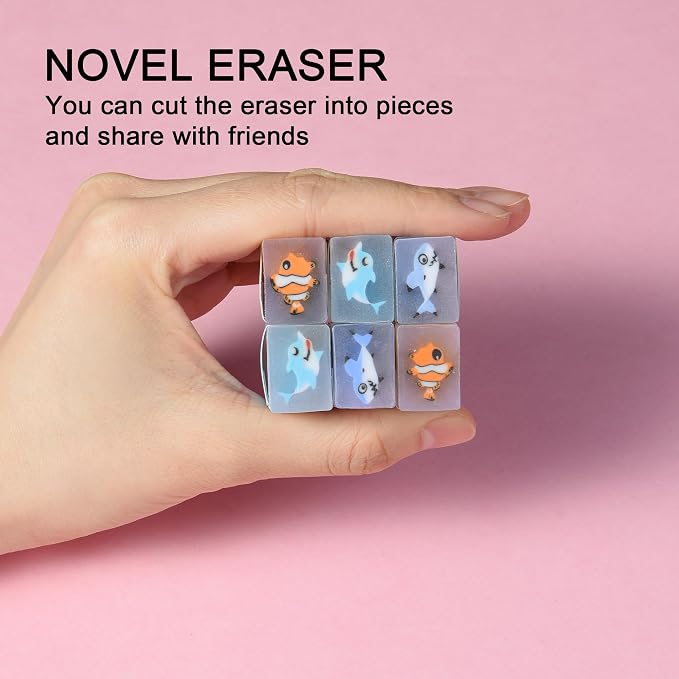 HILAZA 18Pcs Cute Sea Animal Erasers - Image 3