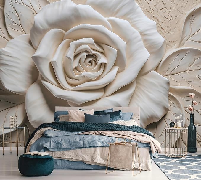AFZEVEB-3D Rose Flower Wallpaper Large Floral Wall murals - Image 2