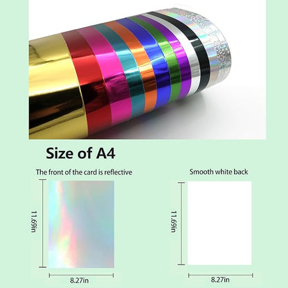 TGXRZX Metallic Cardstock Paper, holographic cardstock, Size 8 "x 11", Mirror - Image 2
