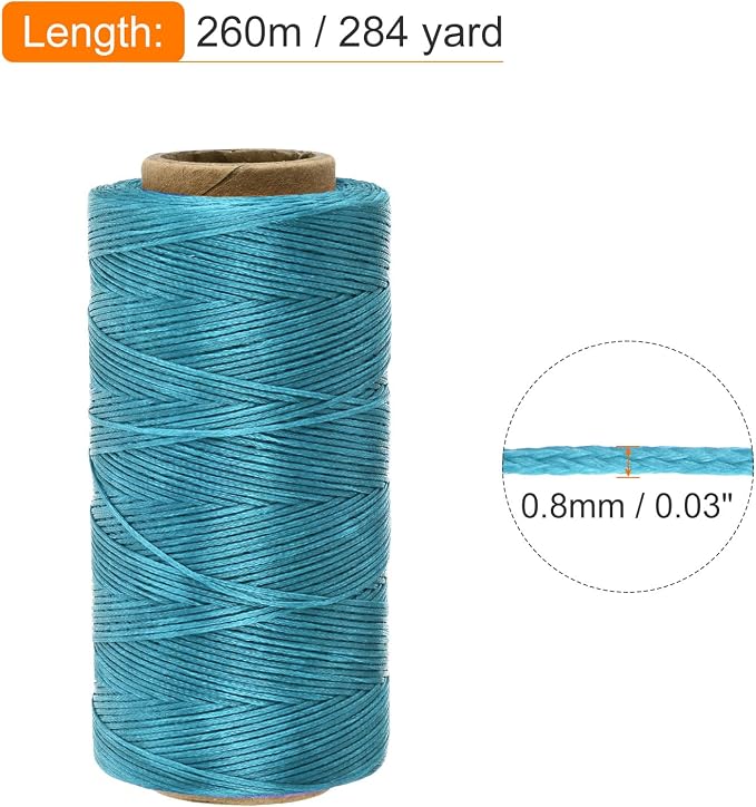 MECCANIXITY Waxed Thread, 284 Yard 0.8mm 150D Flat Wax Thread Polyester Waxed - Image 2