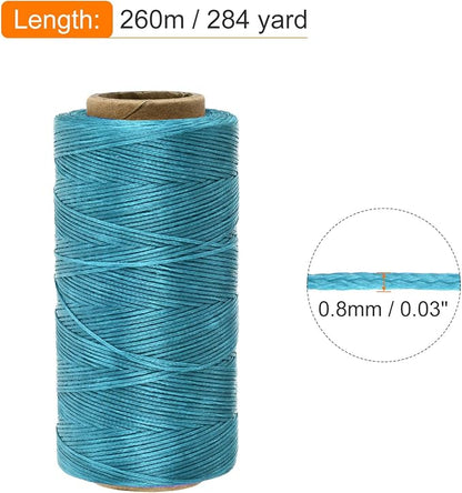 MECCANIXITY Waxed Thread, 284 Yard 0.8mm 150D Flat Wax Thread Polyester Waxed - Image 2