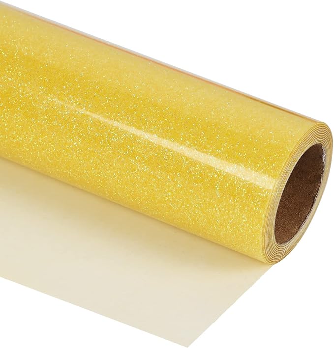 guangyintong Glow Glitter Gold Heat Transfer Vinyl HTV Rolls, Glitter HTV Vinyl by guangyintong