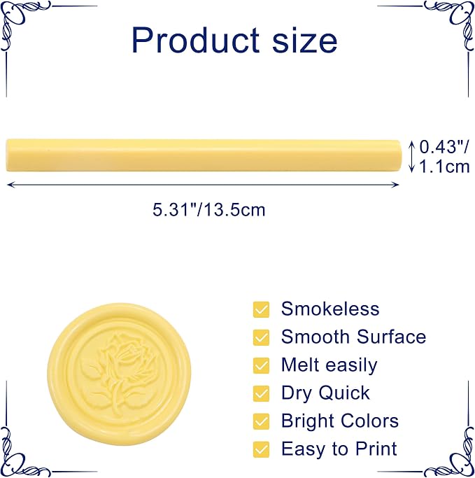 Yoption 15 Pieces Light Yellow Glue Gun Sealing Wax Sticks - Image 2