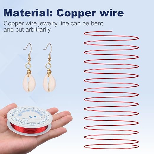 6 Rolls Copper Jewelry Wire, 5 Assorted Colors 0.4 mm Dia. Beading Wire - Image 3