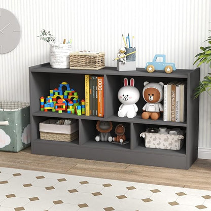 Toy Storage Organizer, 2-Tier Kids Bookshelf, 5 Cube Kids' Bookcases, Cabinets - Image 2