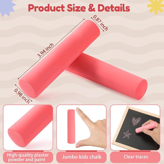 Fulmoon 40 Pcs Jumbo Sidewalk Chalk - Image 2