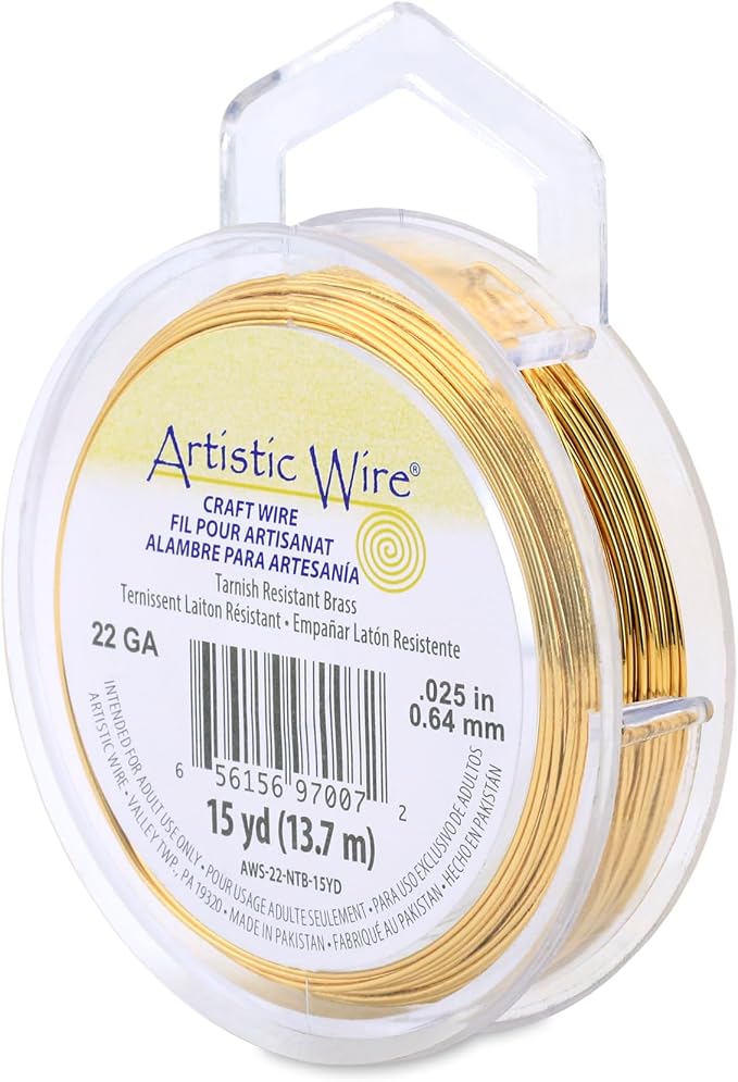 Artistic Wire, 22 Gauge Tarnish Resistant Brass Craft Wire, 15 yd by Unknown