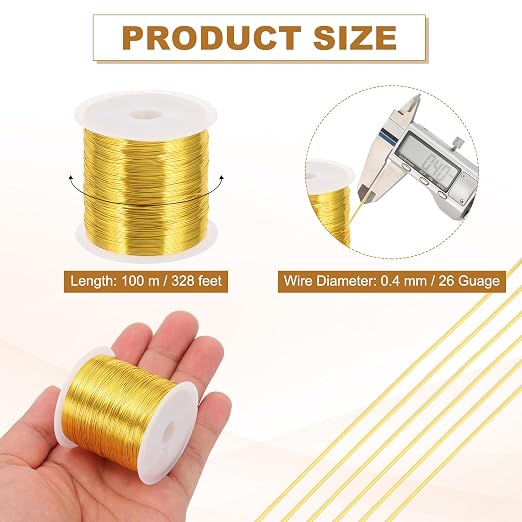 PATIKIL 26 Guage/ 0.4 mm 328 Feet Jewelry Craft Wire - Image 2