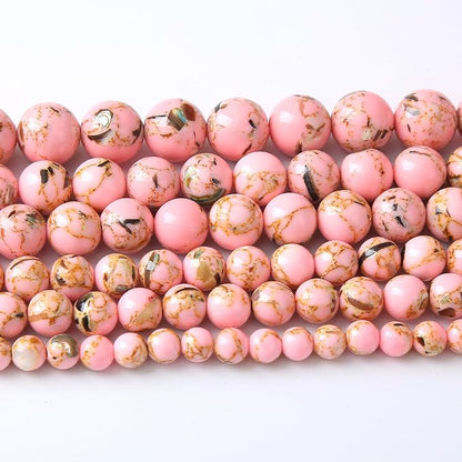 90PCS 4MM Natural Pink Shell Turquoise Beads by NaturalStoneBeads