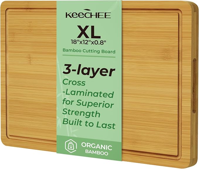 Kitchen Essentials Natural Bamboo Cutting Board XL by Keechee