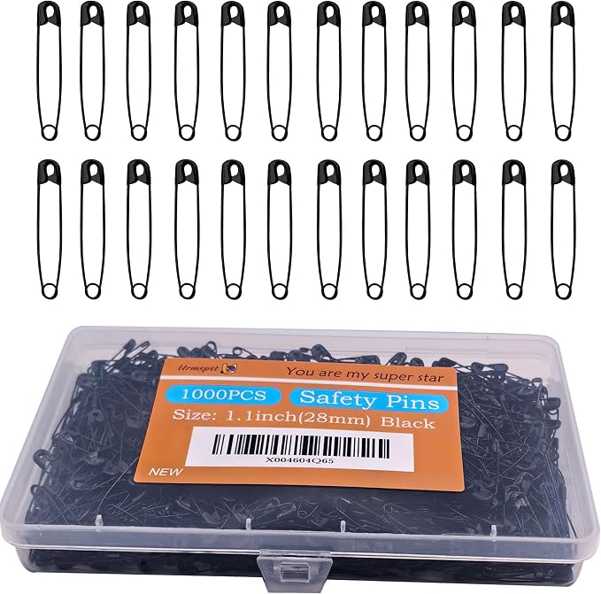 1000PCS Safety Pins, 1.1 inch Small Safety Pins, Rust-Resistant Nickel Plated by Urmspst