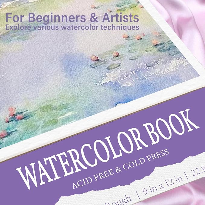 KIWIHUB Watercolor Paper Pad, 9 x 12 in, 100% Cotton, 140lb Medium Rough Artist - Image 7