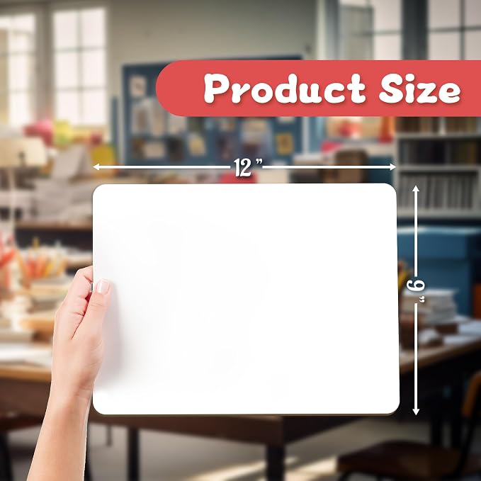 White Board Dry Erase Boards Classroom Pack Mini White Boards 9" x12” Double - Image 2