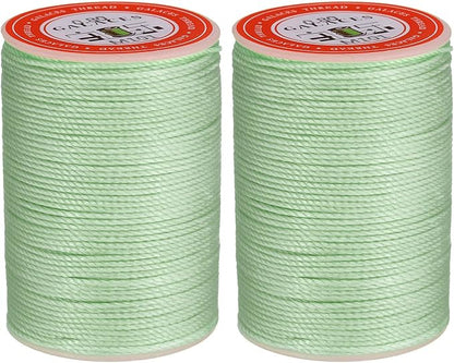 uxcell Round Leather Sewing Waxed Thread, 55m / 60 Yards Polyester Wax String by uxcell