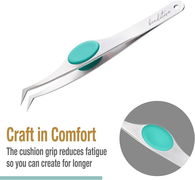 Beaditive High Precision Angled Tip Tweezers - Image 4