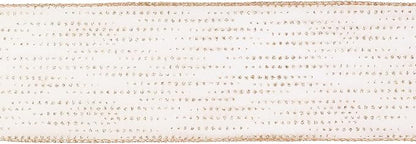 MEEDEE Rose Gold Sheer Glitter Wired Ribbon 2.5 Inch Horizontal Stripes Polka - Image 8