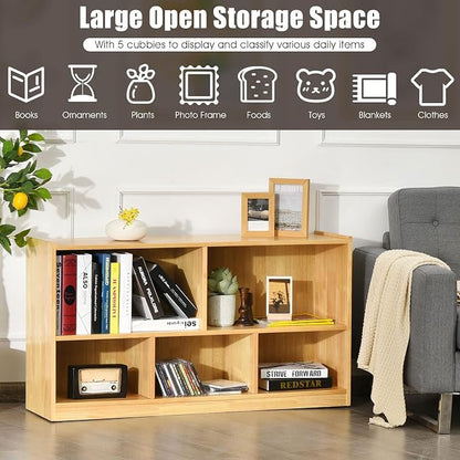 Tangkula 5 Cube Bookcase, 2 Tier Wooden Storage Open Bookshelf, Kid's Playroom - Image 6