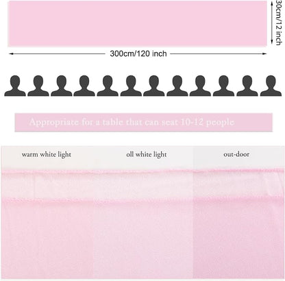 1 Pack Chiffon Table Runner Blushing Pink 12 x 120 Inches Sheer Table Runner - Image 5