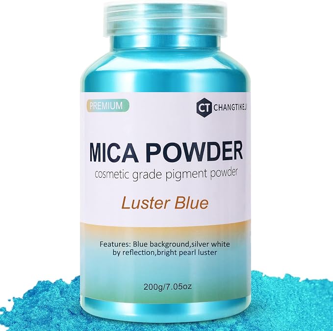 Mica Powder, 7.05OZ（200g）, Luster Blue Mica Powder Pigment by CHANGTIKEJIWelcomeYouOrder