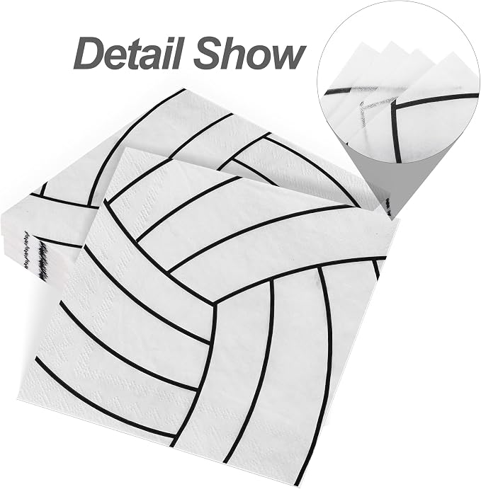 Aodaer 48 Count Volleyball-Themed Paper Napkins, 13 x 13 Inches Unfolded - Image 4