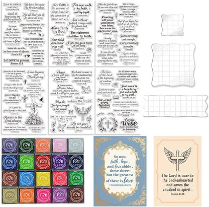 6 Pcs Christian Bible Verse Clear Stamps by GLASSWINDS