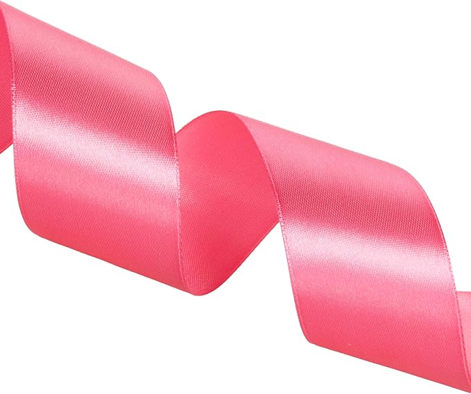 1 1/2 Inch Brink Pink Solid Satin Ribbon, 50 Yards Craft Fabric Ribbon - Image 4