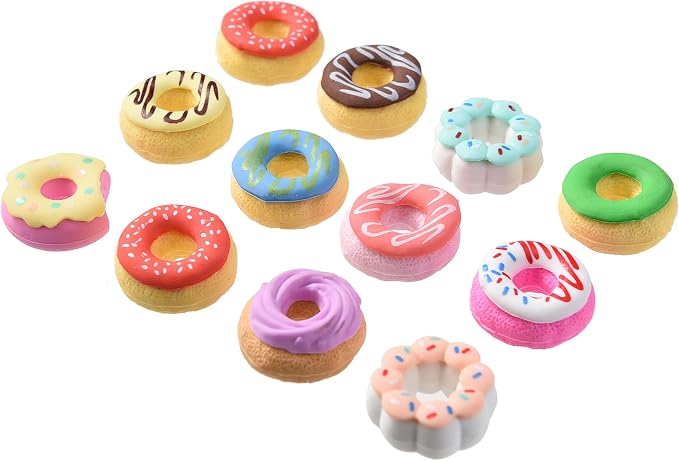 HILAZA Donut Erasers for Kids Bulk, 24 Pieces 3D Cute Fun Food Erasers for by HILAZA