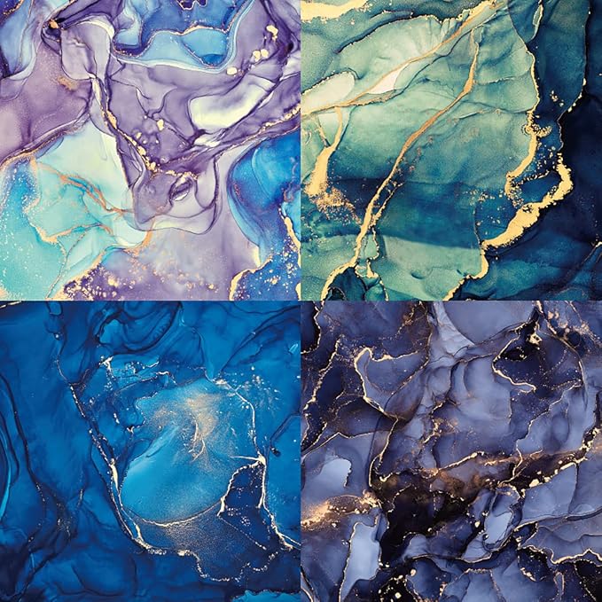 YASMEN Single-Sided Scrapbook Paper Pad, Marble Pattern Bronzing Cardstock - Image 5