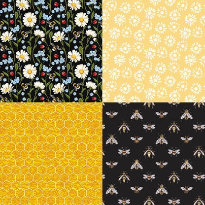 Honey Bee Pattern Paper Pack Yellow Black And Gray 24 Sheets Decorative - Image 4