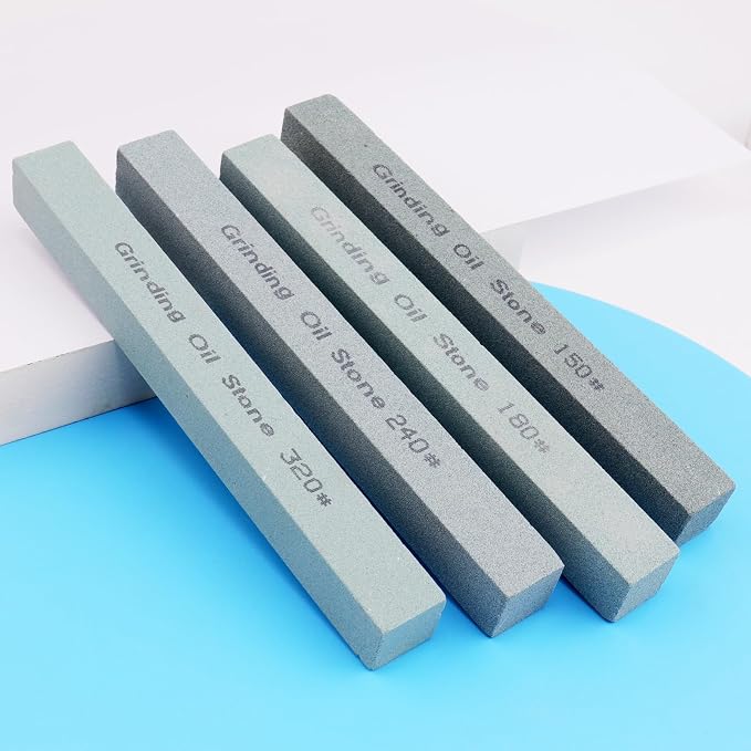 4Pcs Square Sharpening Stone Set -Grits 150#, 320# Green Silicon Carbide Honing - Image 7