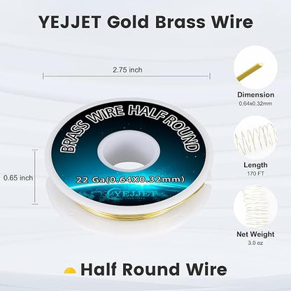 Extra Long 22 Gauge Half Round Brass Wire 0.64x0.32mm - Image 3