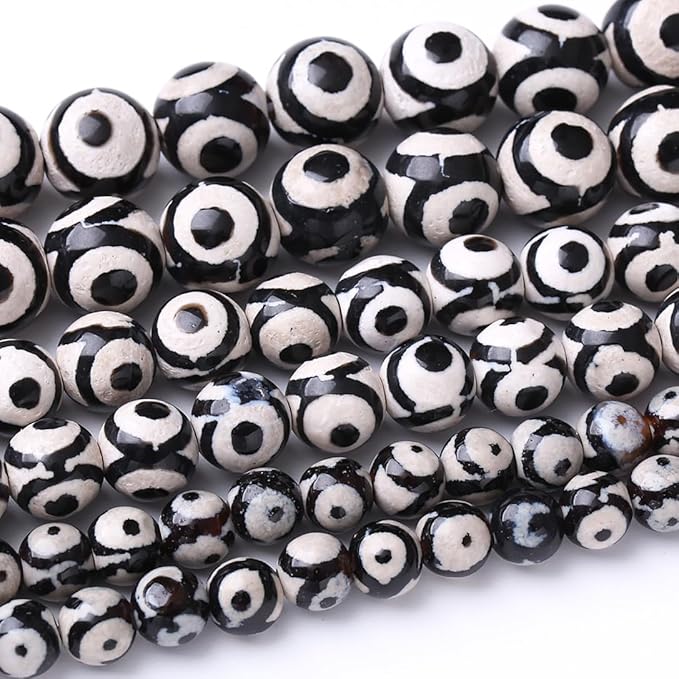 36PCS 10MM Natural Tibetan Stone Beads Round Loose Stone Beads by JIANJING