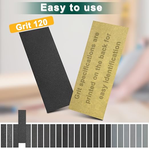 20PCS Sand Paper 120 Grit Sandpaper Sheets, 9 x 3.6 Inch Wet Dry Sandpaper - Image 3