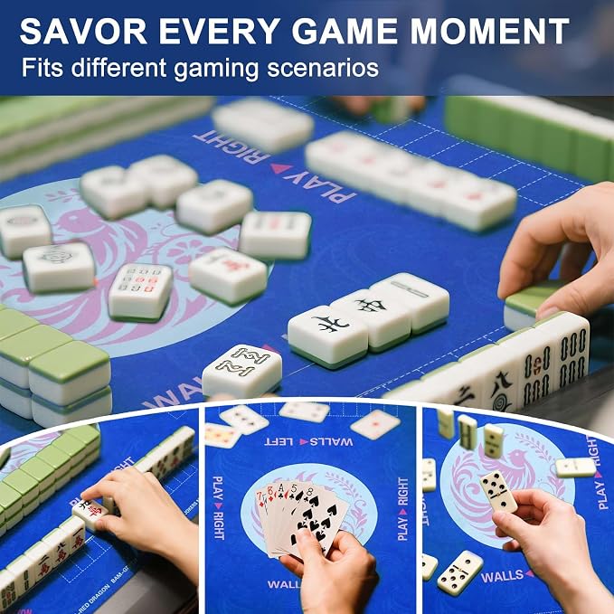 2025 Mahjong Mat, 31.5" x 31.5" Neoprene Mahjong Table Mat - Image 4