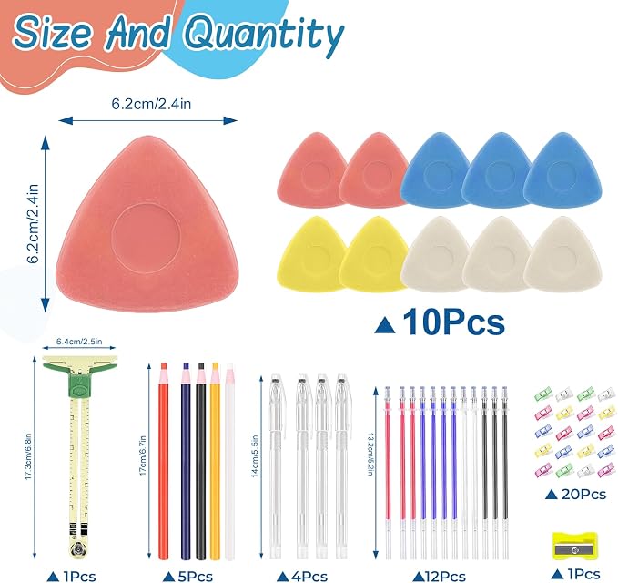 StiVerse 49 pcs Tailors Chalk Kit, Fabric Chalk Markers - Image 2