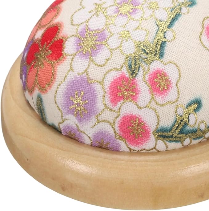HARFINGTON Pin Cushion Wooden Base Japanese Style Round Pincushion Needle Holder - Image 4