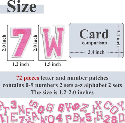 Letter and Number Iron On Patches, A-Z Alphabet and Numbers 0-9 Embroidery - Image 2