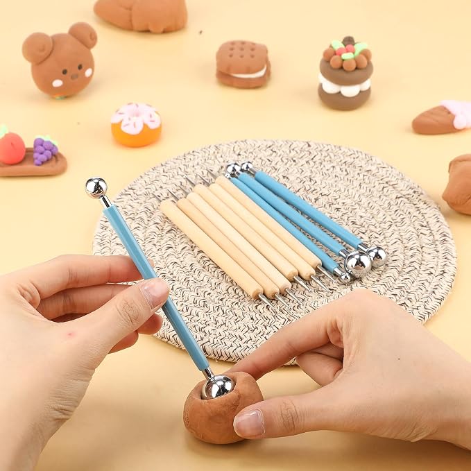 Teenyyou 6 Sets Dot Painting Tools 60 Pcs Clay Pottery Modeling Metal Embossing - Image 4