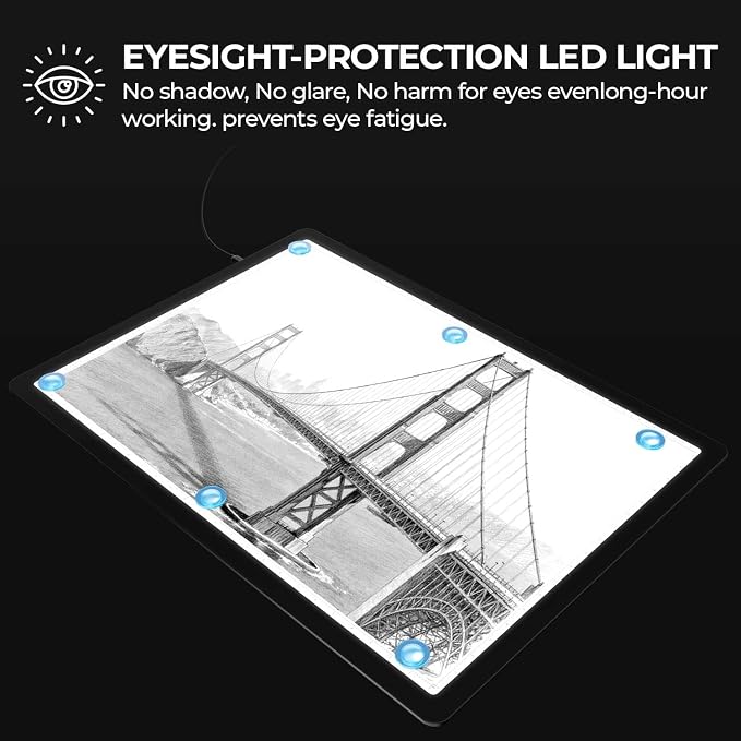 Heanolier A2 Artist tracing Light Box Copy Table, Large Magnetic Light pad - Image 2