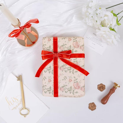 Vintage Terracotta Velvet Ribbon Christmas Ribbon - Image 3