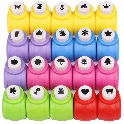 Craft Punches 20pcs, Katfort Hole Punch Shapes 20 Patterns, Craft Hole Punch by Katfort