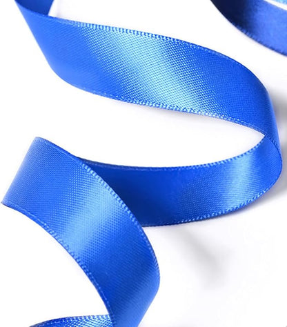 5/8" x 100 Yards Royal Blue Polyester Satin Ribbon Single Faced Bulk Fabric - Image 5
