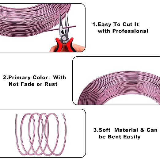 3mm Aluminum Craft Wire, 50 Feet 9 Gauge Bendable Anodized Metal Wire - Image 4