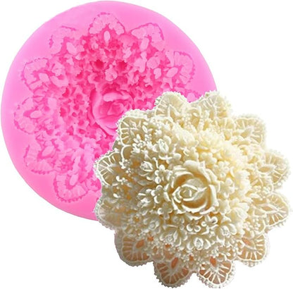 Lace Flower Silicone Mold for Candle, Cake Decorating, Ploymer Clay by Anktily