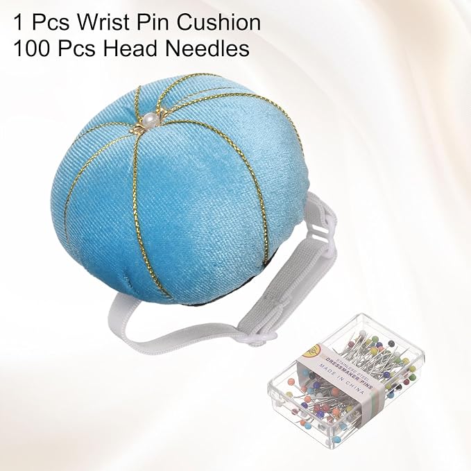 HARFINGTON Wrist Pin Cushion Wristband Sewing Pincushion Polyester Pin Holder - Image 3