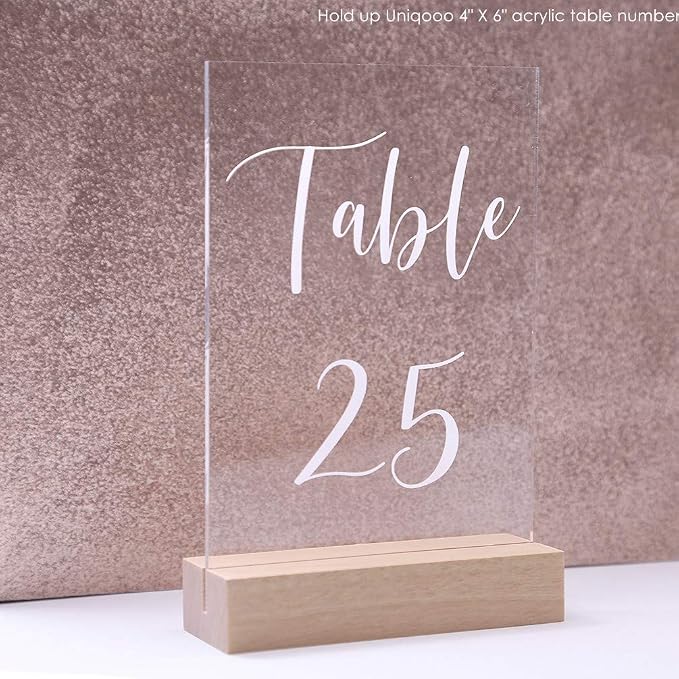 UNIQOOO 20 Pack 4" Wood Stands for Wedding Acrylic Sign, Wood Table Number - Image 5
