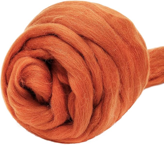 3.53oz Wool Roving Yarn, Wool Felting Supplies, Pure Wool, Chunky Yarn by Jupean