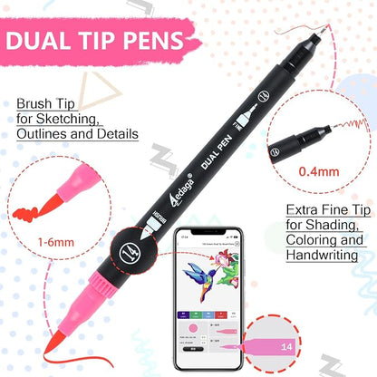 80 Colors Numbered Dual Tip Brush Pens - Image 2