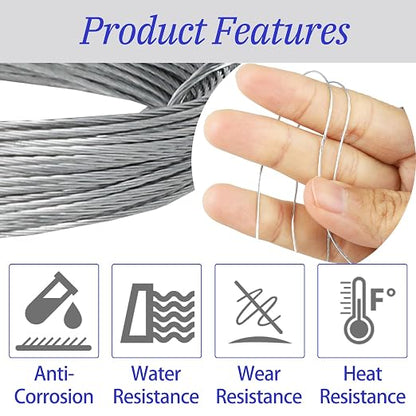 32.8 Feet/10m Stainless Steel Picture Hanging Wire, Heavy Duty Metal Wire - Image 4